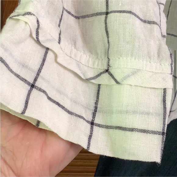 Flax Black &White Windowpane Print Button-Down Top - Picture 7 of 13